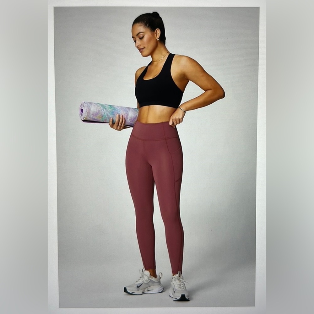 NWT- Fabletics PureLuxe HW Pocket Full Length Leggings -MOONLIGHT MAUVE (27”)